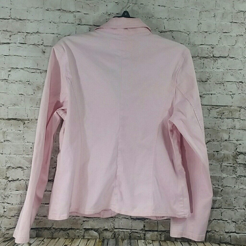 🧥 Baby pink soft Jean jacket star jeans Pink Large size two button closure - Picture 5 of 6